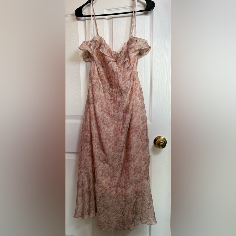 Lulu's Pink and Cream Floral Dress